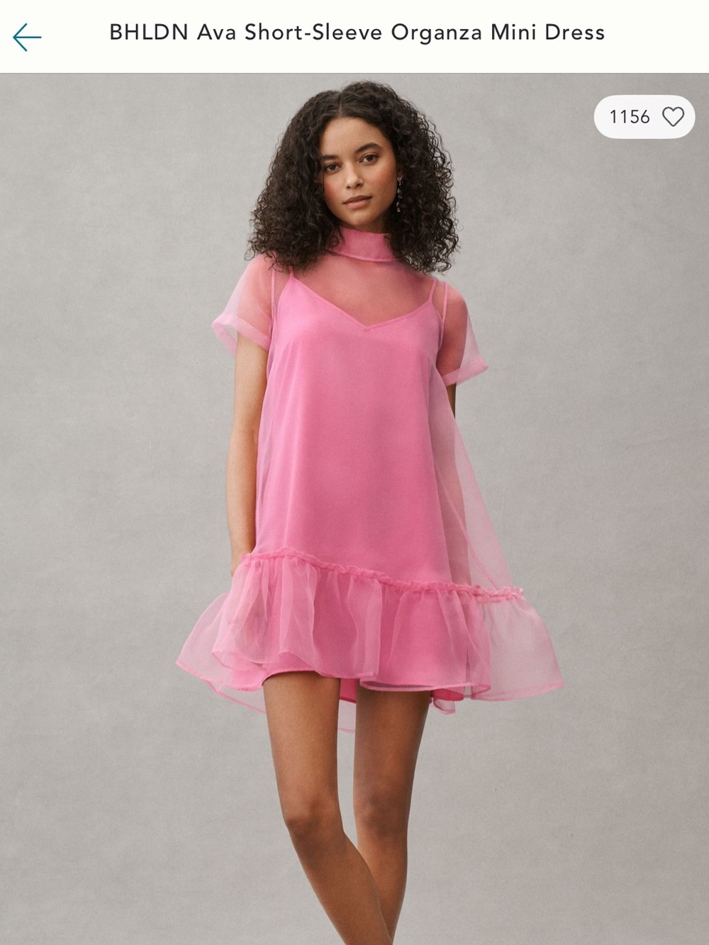 BHLDN Pink Short Sleeve Dress